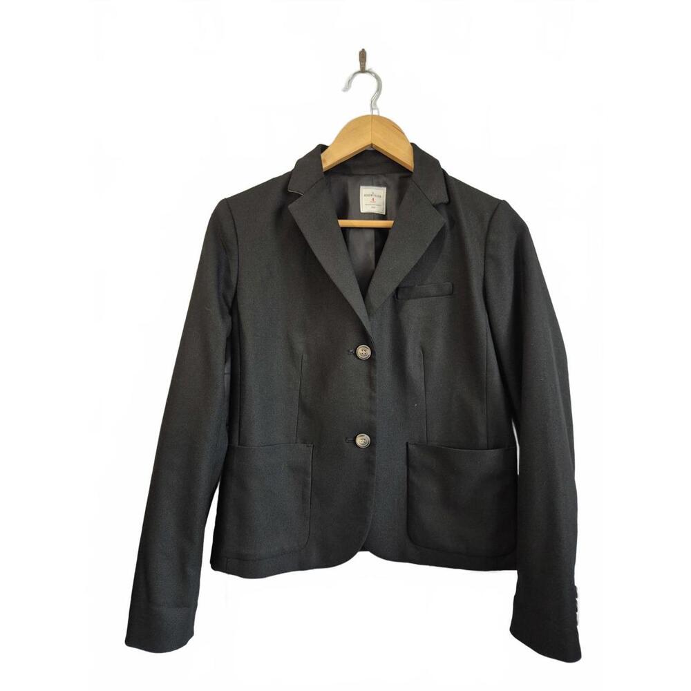 Gap The Academy Blazer Ladies Black 2 Button Front Blazer Patch Pockets Rear Sin